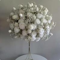 A-2002 Nouvelle Composition de Boules de Fleurs Artificielles avec Feuilles Vertes Artificielles et Roses Rouges en Soie pour la Décoration de Mariages, de Noël, de Fêtes et d'Événements