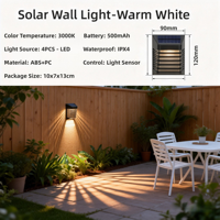 Lampe murale solaire extérieure LED carrée, éclairage de clôture, applique murale étanche pour jardin, cour, villa, hôtel, escalier, décoration paysagère