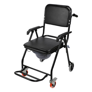 Folding <b>Portable</b> <b>Commode</b> Chair Carbon Steel Home Use For Elderly Disabled Easy Installation - Product Image 2