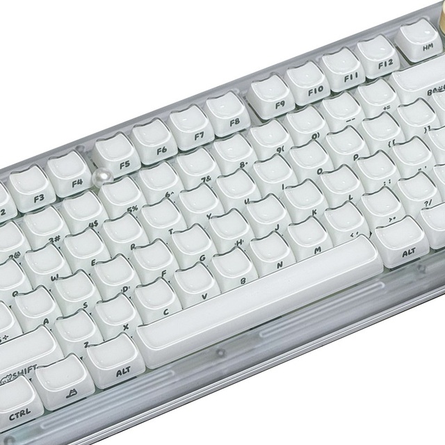 MAO Cat-shaped 2.0 Version Glossy Crystal Jelly Keycaps Laser-Engraved Side Markings Personalized Keycaps 119 Keys Made China