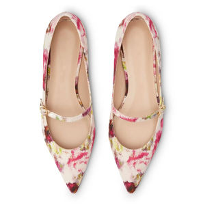 2025 <span class=keywords><strong>zapatos</strong></span> de ballet de suela plana con flores rosas muy cómodos precio al por mayor bailarinas florales para <span class=keywords><strong>mujer</strong></span> - Product Image 3