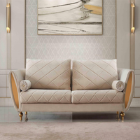 Ensemble de canapés sectionnels en velours bleu de style italien moderne, 1, 2 et 3 places, luxe, salon, villa, école
