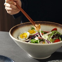 Restaurant japonais Porcelaine Grandes Nouilles Vietnam Pho Passe au lave-vaisselle Bol à ramen en céramique de 8 pouces