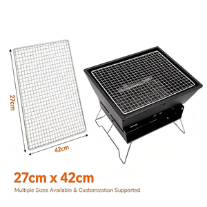 Malla de acero inoxidable desechable para parrilla de BBQ coreana comercial, resistente al calor, para asar pollo/pescado, con malla corrugada para corte/soldadura - Product Image 3