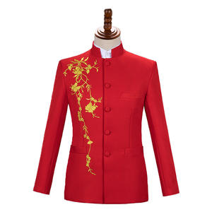 남자의 중국 세트 2 세트 절묘한 자수 결혼식 연회 호스트 성능 세트 세트 <span class=keywords><strong>MAO</strong></span> 세트 - Product Image 2