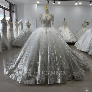 Robe de mariée aux couleurs contrastées, élégante, avec fleurs, perles et dentelle, robe de soirée, modèle Xs169 - Product Image 1