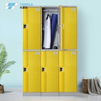 Casiers modernes en plastique ABS les plus populaires, 2 portes, pour salle de sport, usage commercial, couleur marine, rangement de vêtements, TOPPLA T-382L, démontables
