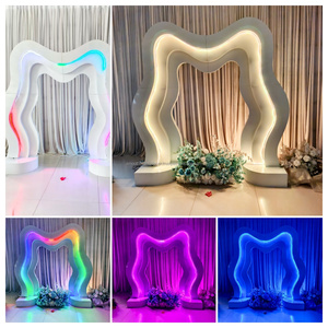 SMOOTH Luxury Custom Wave <b>Frame</b> 3D Party Dream <b>Backdrop</b> Decoration Light Up Arch For Wedding Birthday - Product Image 2
