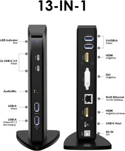 Nouvelle station <span class=keywords><strong>d</strong></span>'accueil Wavlink WL-UG39DK10 DisplayLink 12-en-1 triple moniteur pour ordinateur portable USB-<span class=keywords><strong>C</strong></span> et Mac Mini M4 - Product Image 2