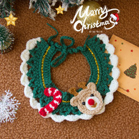 Écharpe de Noël tricotée à la main pour animaux de compagnie Zoyi, collier bandana, accessoire de déguisement festif et mignon pour chats et chiens