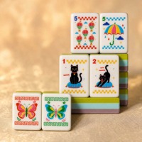 Mahjong américain moderne rose métallisé, tuiles chat noir montgolfière - Jeu de société de luxe pour 4 joueurs, cadeaux, voyage, acrylique
