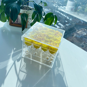 ขายส่งแฟชั่น16หลุมผู้ถือกล่องดอกไม้2ลิ้นชักกล่องดอกไม้อะคริลิ - Product Image 6