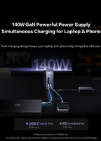 Station d'accueil USB-C UGREEN 14-en-1, affichage quadruple 4K120Hz DP, concentrateur multiport, USB3.2 Gen2 10 Gbps, charge PD 140W, RJ45