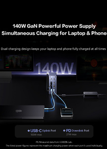 Station d'accueil USB-C UGREEN 14-en-1, affichage quadruple 4K120Hz DP HDMI, hub multiport, USB3.2 Gen2 10 Gbps, charge PD 140W, RJ45 - Product Image 2
