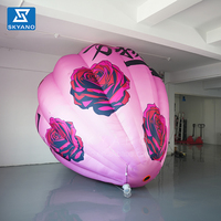 Ballon à air chaud commercial décoratif personnalisé Boule de fleur gonflable publicitaire personnalisée avec lumière LED