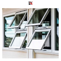 Nouvelle mode de fenêtre d'auvent en verre sans cadre à simple vitrage résidentiel pour fenêtre d'auvent de sous-sol d'élévation de balcon dans la cuisine