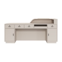 Table de bar incurvée en bois, multifonctionnelle, minimaliste, moderne, pour les magasins de vêtements, les salons de beauté, les comptoirs de caisse