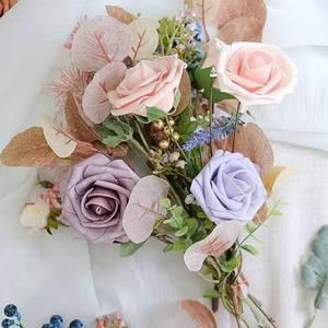 25pcs fleurs artificielles fausses fleurs roses avec tige pour bricolage bouquets de <span class=keywords><strong>mariage</strong></span> fête décorations pour la maison - Product Image 4