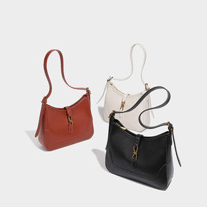 फैशन महिला कंधे बैग डिजाइन अंडरआर्म मेटल लॉक काठी बैग ठोस रंग दूत बैग पर्स हॉयो हैंडबैग y2k आर्म्बिट - Product Image 3