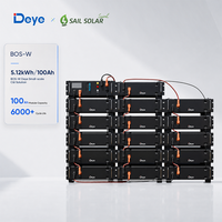 وحدة بطارية ليثيوم فوسفات الحديد Deye BOS-W-Pack5.1 بسعة 5.12 كيلوواط ساعة وجهد 51.2 فولت وسعة 100 أمبير ساعة لتخزين الطاقة الشمسية للاستخدامات التجارية والصناعية
