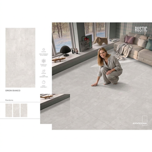 Azulejos de Porcelana Rústicos Gris Mármol de 2x4 Pies, Colección para Pisos y Paredes Exteriores con Acabado de Piedra Natural - Product Image 4