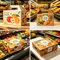 Premium op maat gemaakte recyclebare golfkartonnen fruit- en groenteverzenddozen met magnetische sluiting, ventilatieontwerp en UV-print, geëmbossed.
