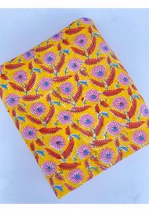 Tissu indien imprimé à la main motif floral, 100% coton, multicolore, pour la confection de robes et l'artisanat de couture, vente en gros - Product Image 2