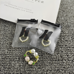 Custom Logo Design Reusable PVC <b>Plastic</b> Jewelry Ring Packaging <b>Zipper</b> <b>Bag</b> - Product Image 4