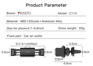 Supporto Universale per Telefono da Auto con Clip per Bocchetta dell'Aria, Accessorio in Metallo con Logo Personalizzabile - Product Image 5