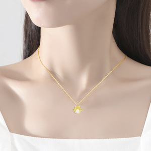 Hot-Selling Wholesale S925 Sterling <b>Silver</b> Round Freshwater Pearl Cat's Paw <b>Necklace</b> – Fashionable Women's Jewelry - Product Image 4