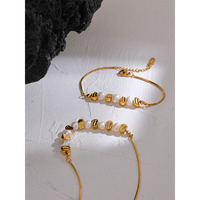 Ensemble de bijoux faits à la main vintage en or, collier, bracelet et jonc en perles d'eau douce naturelles JINYOU 1063 et perles en acier inoxydable pour femmes