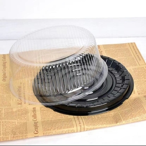Venta al por mayor claro Mousse pastel caja de embalaje PET 4/6/8/10 pulgadas pastel contenedor con ventana para boda fiesta caja de plástico redonda - Product Image 5