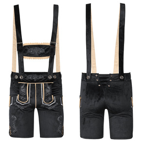 Nuovo tedesco Oktoberfest Bavarian Unisex Lederhosen Shorts medievale birra ragazzo Costume <span class=keywords><strong>con</strong></span> bretelle costumi da uomo Medival - Product Image 4