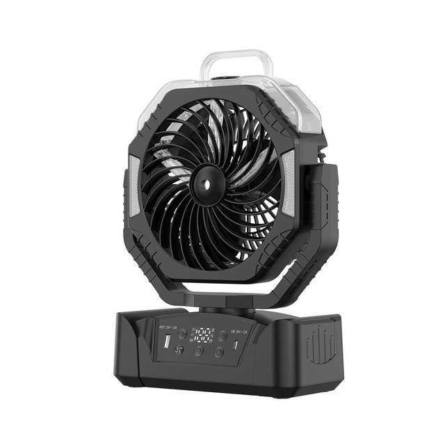 Portable Camping Fan air Cooling Spray Mist Fan USB Rechargeable Table Desk Fan with Led Light Outdoor Power Bank Fan for Travel