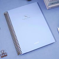 Carnet de notes A6 à spirale en cuir PU rigide, idéal pour le bureau, les réunions, les étudiants, journal simple, bloc-notes anglais, modèle YX-005