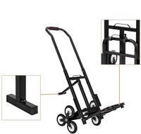 Chariot d'ascension d'escaliers portable et pliable à 6 roues pour le shopping, réglable, pour charges lourdes