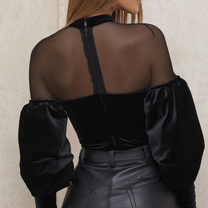 <span class=keywords><strong>Body</strong></span> da donna Sexy <span class=keywords><strong>in</strong></span> Tulle con scollo a V <span class=keywords><strong>in</strong></span> <span class=keywords><strong>velluto</strong></span> nero con scollo a V personalizzato OEM - Product Image 6