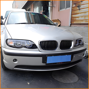 Para <span class=keywords><strong>BMW</strong></span> E46 Serie 3 2001-2004, Faro Delantero Bi-LED con Proyector, Ojos de Ángel en Forma de U, DRL, Carcasa Negra, Conjunto de Faros Delanteros (Par) - Product Image 3