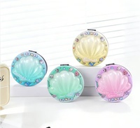 Nouveau miroir compact 3D à paillettes liquides motif animal mignon, design rond double face, miroir de poche portable pour étudiants et maquillage en voyage