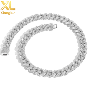 Cadena Cubana de Burbujas de 15mm, Collar Estilo Hip-hop Urbano, Joyería de Marca Versátil y de Tendencia con Zirconia - Product Image 2