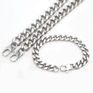 Collana o bracciale cubano 14mm per donne e uomini 10mm a maglie cubane 9 ''bracciale cubano accessori - Product Image 6