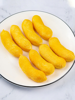 Sanquan Pâte à la banane croustillante Riz gluant frit sucré Dessert Forme de banane Dim Sum chinois Enfants congelés 300g Sac emballé