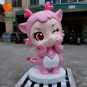 Scultura in Fibra di Vetro a Forma di Drago Rosa Carino, Ornamento per Check-in Virale nei Centri Commerciali, Installazione Decorativa con <span class=keywords><strong>Immagine</strong></span> IP Commerciale - Product Image 3