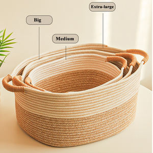 <span class=keywords><strong>Cesta</strong></span> <span class=keywords><strong>de</strong></span> almacenamiento <span class=keywords><strong>de</strong></span> ropa tejida clásica plegable, <span class=keywords><strong>cesta</strong></span> <span class=keywords><strong>de</strong></span> almacenamiento <span class=keywords><strong>de</strong></span> cuerda <span class=keywords><strong>de</strong></span> algodón - Product Image 2