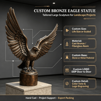 Statues d'aigles en bronze ODM/OEM, diverses sculptures moulées pour la décoration des parcs, des places publiques et des centres commerciaux