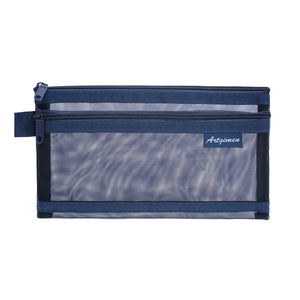 Небольшой мешочек для макияжа, сетчатые сумки на молнии, двухслойные дизайнерские Кабельные наушники для хранения, студенческий карандаш для школы - Product Image 5