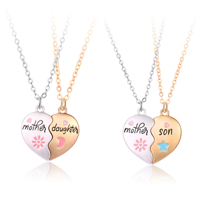 Collar <span class=keywords><strong>de</strong></span> corazón magnético <span class=keywords><strong>de</strong></span> moda madre hija amor para siempre colgante hebra moda budismo inspirado en forma <span class=keywords><strong>de</strong></span> <span class=keywords><strong>luna</strong></span> para <span class=keywords><strong>la</strong></span> madre - Product Image 2