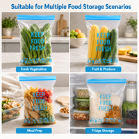 Sac de conservation alimentaire en LDPE de qualité alimentaire, à double fermeture éclair, étanche, résistant, pour congélation, fruits et légumes