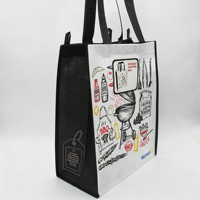 Sac fourre-tout écologique personnalisé en non-tissé, fibre de maïs PLA, biodégradable, RPET, PP recyclé, PET, réutilisable pour les courses, supermarché