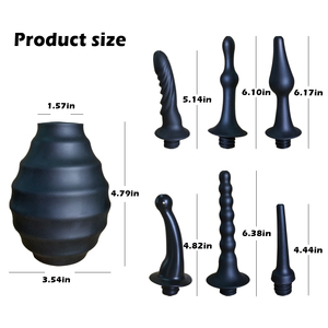 Anal Douche Enema Bulb Douche Enema Cleaner untuk wanita atau Pria Kesehatan untuk pembersihan usus besar detoks dan pencahayaan (putih) - Product Image 6